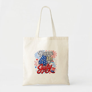 Tote Bag Drapeau américain patriotique vintage joyeux 4 jui