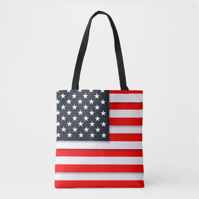 Tote Bag Drapeau américain personnalisé (Devant)