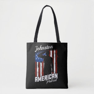 Tote Bag Drapeau américain personnalisé Patriot Soldier USA