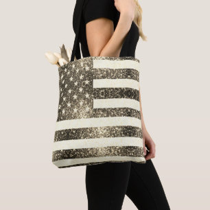 Tote Bag Drapeau américain sépia rustique parties scintilla