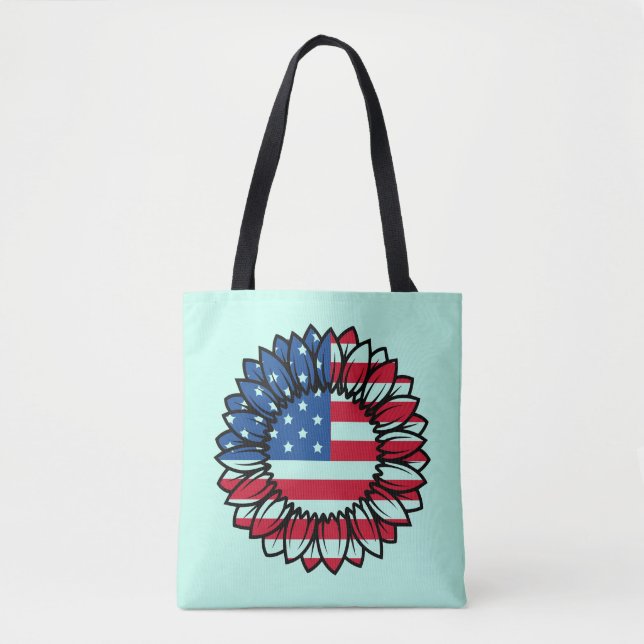 Tote Bag Drapeau américain Tournesol-32222 (Devant)