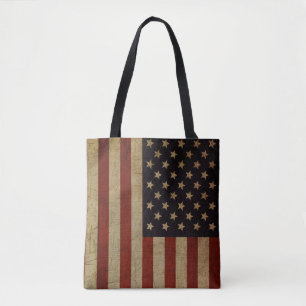 Tote Bag Drapeau américain vintage Grunge