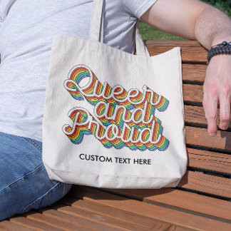 Tote Bag Drapeau arc-en-ciel esthétique '70 QUEER ET FIÈRE