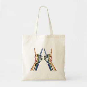 Tote Bag Drapeau arc-en-ciel LGBTQ cool main de squelette g