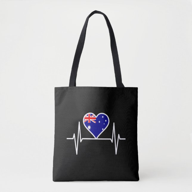 Tote Bag Drapeau Australie Battement de coeur (Devant)
