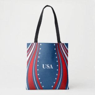 Tote Bag Drapeau bleu blanc rouge américain