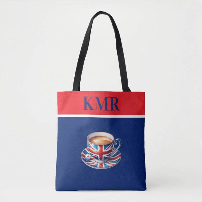 Tote Bag Drapeau britannique sur l'anglais Teacup (Devant)