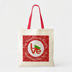Tote Bag Drapeau bulgare Lettres rouges AMOUR blanc sur rou