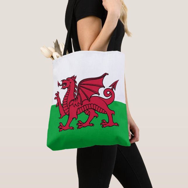 Tote Bag Drapeau celtique du Dragon rouge du Pays de Galles (De près)