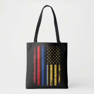 Tote Bag Drapeau Colombien Américain Racines Colombie A