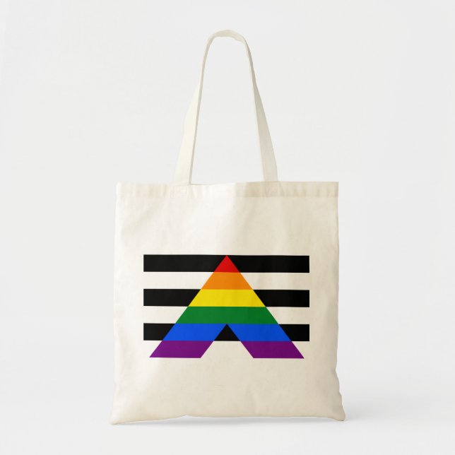 Tote Bag Drapeau d'allié droit LGBT Budget Fourre-tout (Devant)