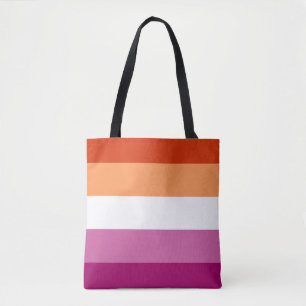 Tote Bag Drapeau de fierté lesbienne (5 bandes)