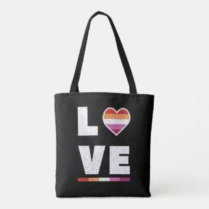 Tote Bag Drapeau de fierté lesbienne LGBTQ détresse Grunge 
