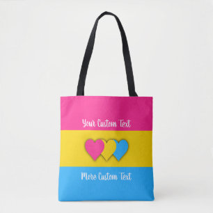 Tote Bag Drapeau de fierté pansexuelle avec texte