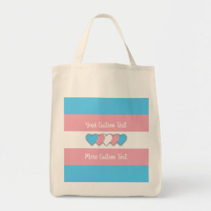Tote Bag Drapeau de fierté transgenre avec texte