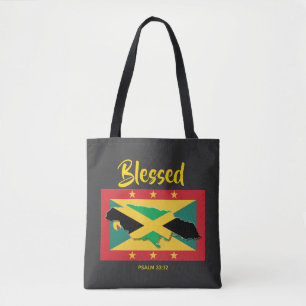 Tote Bag DRAPEAU DE JAMAICA GRENADA   Patrimoine double   B