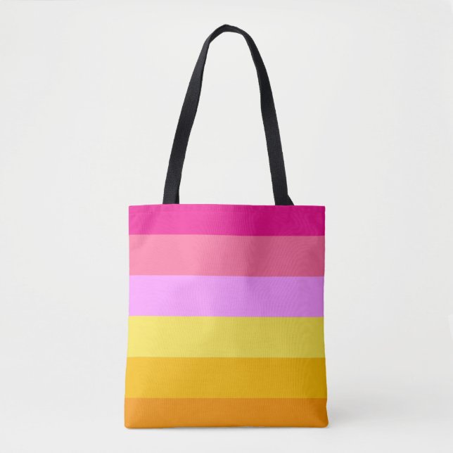 Tote Bag Drapeau de la fierté lesbienne (Aube) (Devant)