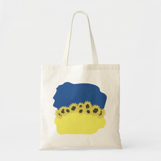 Tote Bag Drapeau de l'Ukraine aux tournesols (Devant)