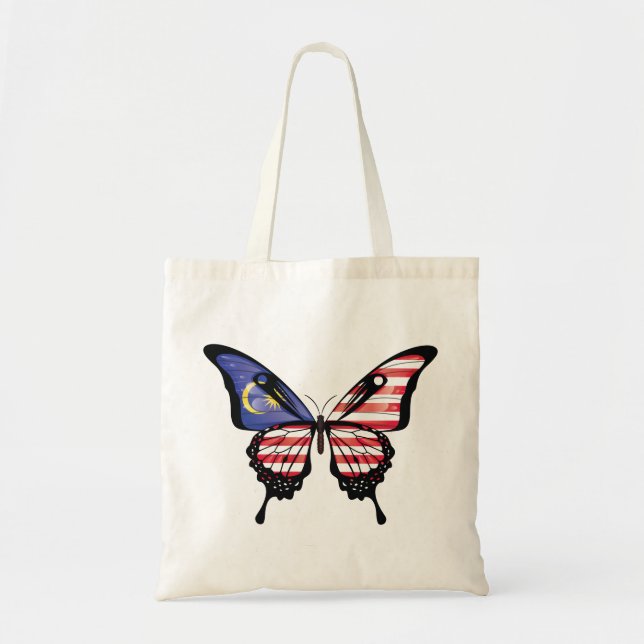 Tote Bag Drapeau de papillon noir de Malaisie (Devant)