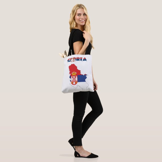 Tote Bag Drapeau de pays serbe (Sur le modèle)