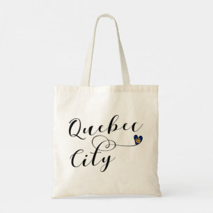 Tote Bag Drapeau De Québec En Coeur