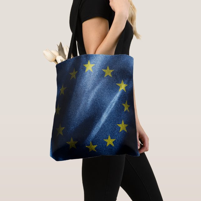 Tote Bag Drapeau de soie de l'UE (De près)