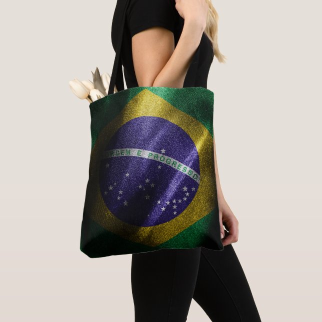 Tote Bag Drapeau de soie du Brésil (De près)