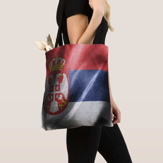 Tote Bag Drapeau de soie serbe (De près)