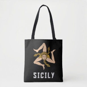 Tote Bag Drapeau de style Vintage Sicile