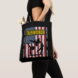 Tote Bag Drapeau de Taekwondo Self Control American Martial