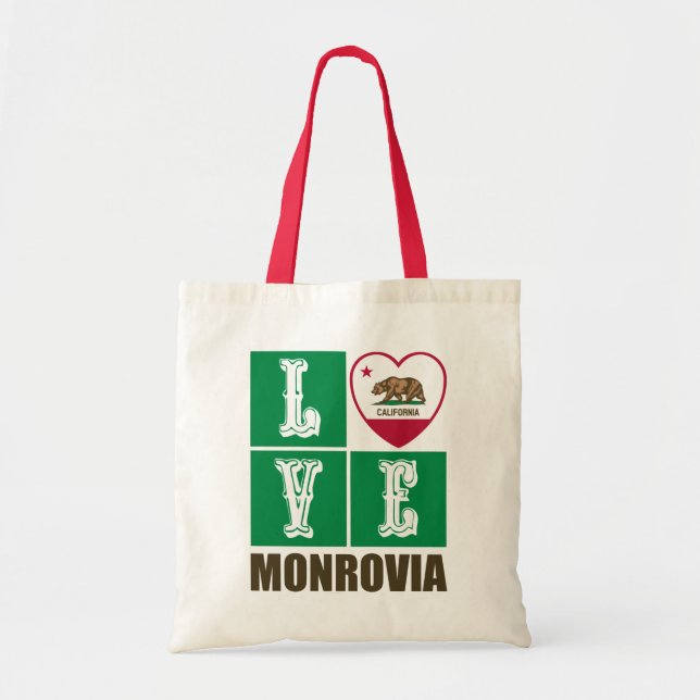 Tote Bag Drapeau d'État de Californie Coeur Monrovia (Devant)