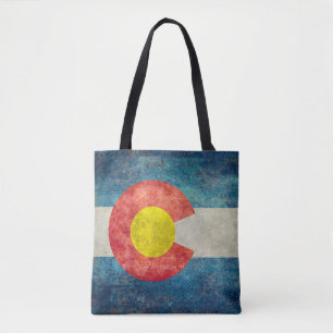 Tote Bag Drapeau d'état du Colorado avec le rétro regard
