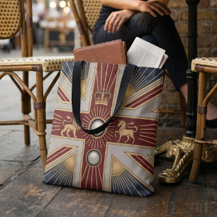 Tote Bag Drapeau du patrimoine Art Déco Royaume-Uni Nom per