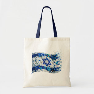 Tote Bag Drapeau du peuple d'Israël fleurissant dans les fl