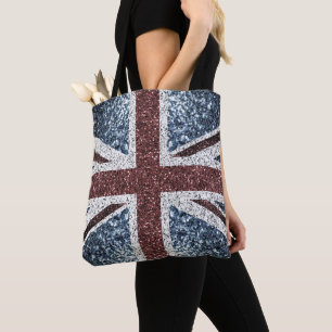 Tote Bag Drapeau du Royaume-Uni Rustic vintage scintille pa