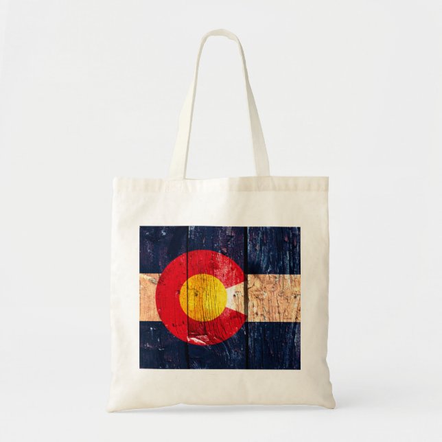 Tote Bag Drapeau en bois rustique affligé d'état du (Devant)