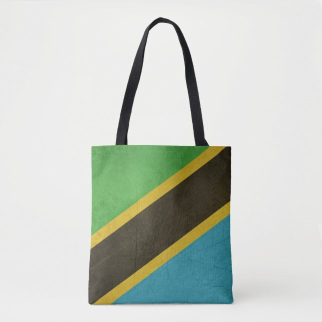 Tote Bag Drapeau grunge d'État souverain de la Tanzanie (Devant)