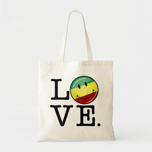 Tote Bag Drapeau heureux de Rasta d'amour de Rastafarian (Devant)