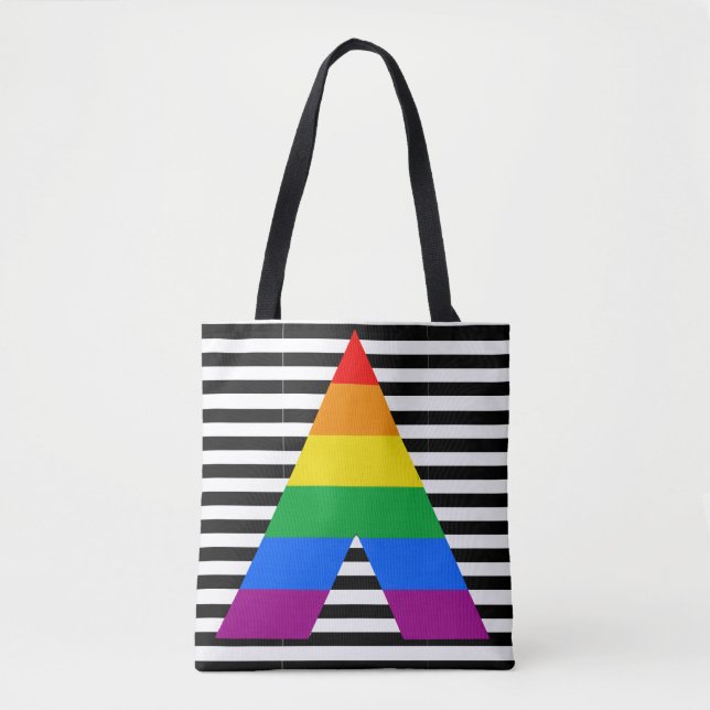 Tote Bag Drapeau LGBT Ally Pride couleurs sur toute impress (Devant)