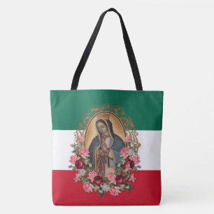 Tote Bag Drapeau mexicain de la dame espagnole de Guadalupe