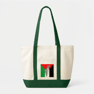 Tote Bag Drapeau palestinien et carte avec Motif Keffiyeg