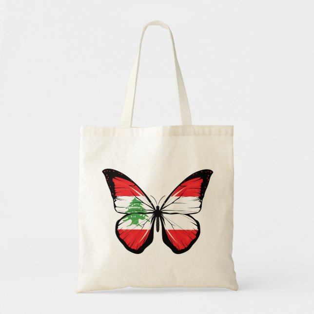 Tote Bag Drapeau papillon libanais (Devant)
