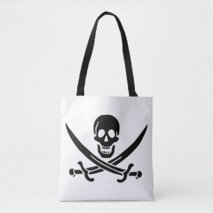 Tote Bag Drapeau pirate crâne épées croisées