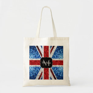 Tote Bag Drapeau rouge bleu blanc brillant parties scintill