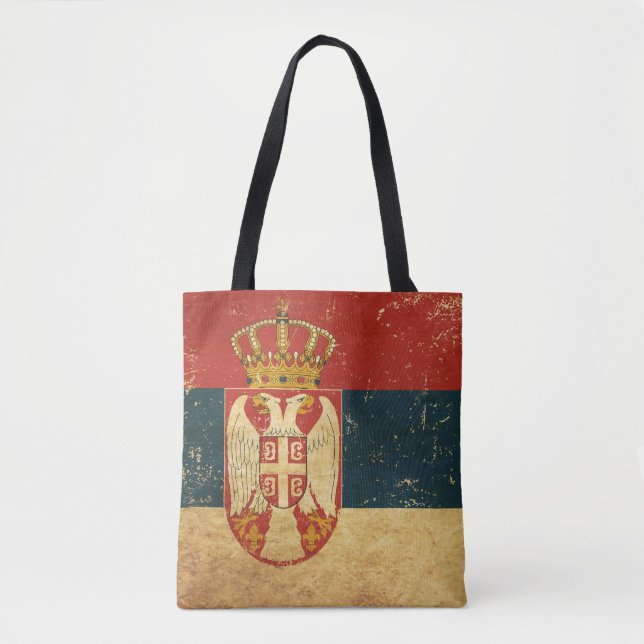 Tote Bag Drapeau Serbie (Devant)