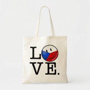 Tote Bag Drapeau souriant de la République Tchèque Amour