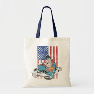 Tote Bag Drapeau Superman & US