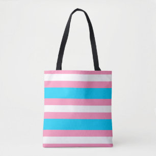 Tote Bag Drapeau Transgenre LGBTQIA+ Rose, Bleu et Blanc