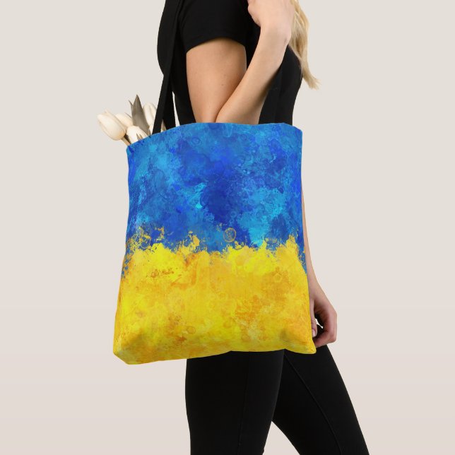 Tote Bag drapeau ukrainien  (De près)