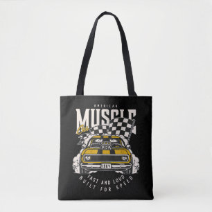 Tote Bag Drapeau vintage American Muscle Car Racing